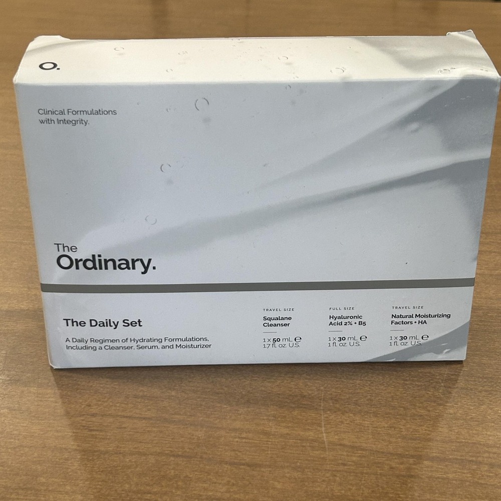 The Ordinary The Daily Set Squalane Cleanser Hyaluronic Acid Moisturizer 3Pc